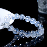 Natural Blue Needle Round Bead Bracelet - Calm & Wisdom